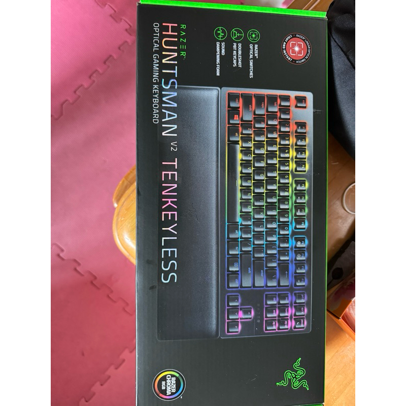 全新未拆Razer Huntsman V2 Tenkeyless 紅軸 紫軸 獵魂光蛛V2 80% 光軸 電競鍵盤 英刻