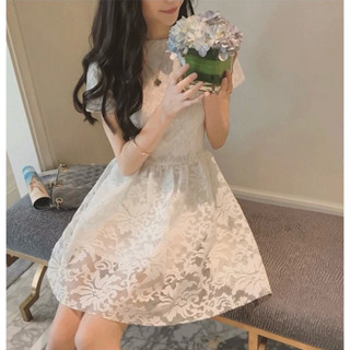 轉賣Hanagirl 法式浮雕蕾絲白色洋裝 伴娘服 小禮服