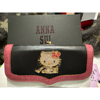 生日禮物 情人節禮物 ANNA SUI 安娜蘇 三麗鷗 HELLO KITTY 凱蒂貓 聯名款 珠釦長夾 皮夾 錢包
