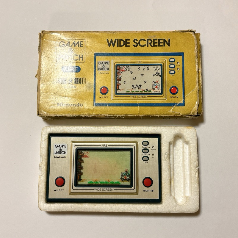 任天堂 GAME AND &amp; WATCH Fire Wide Screen 1981 帶盒子 遊戲機 直接從日本