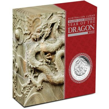 澳洲龍年鍍金版銀幣AUSTRALIAN 2012 YEAR OF THE DRAGON 1oz SILVER COIN