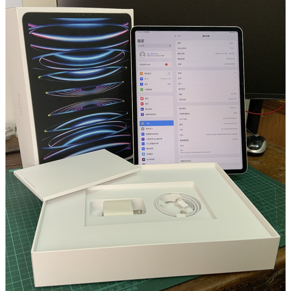 Apple iPad pro 12.9吋 第六世代 512G Wi-Fi+Cellular 銀色