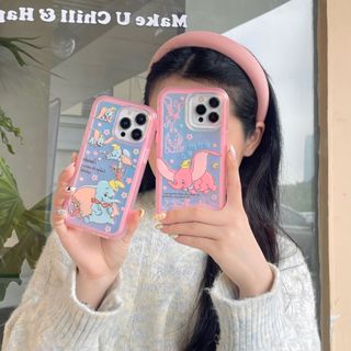 高品質 二合一卡通小飛象 適用 iPhone 15 14 13 12 Pro max 手機殼 防摔殼 全包保護套 高於屏