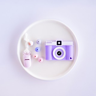 臺灣 pink and blue 17CM DIY 紫色相機 固齒器固齒器+奶嘴鏈 (需自行串珠)