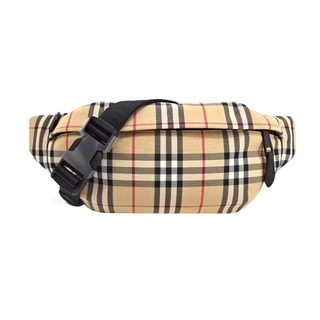 BURBERRY Vintage 格紋拉鍊腰包(卡其)｜100%原廠真品｜JS Maxx官方旗艦館