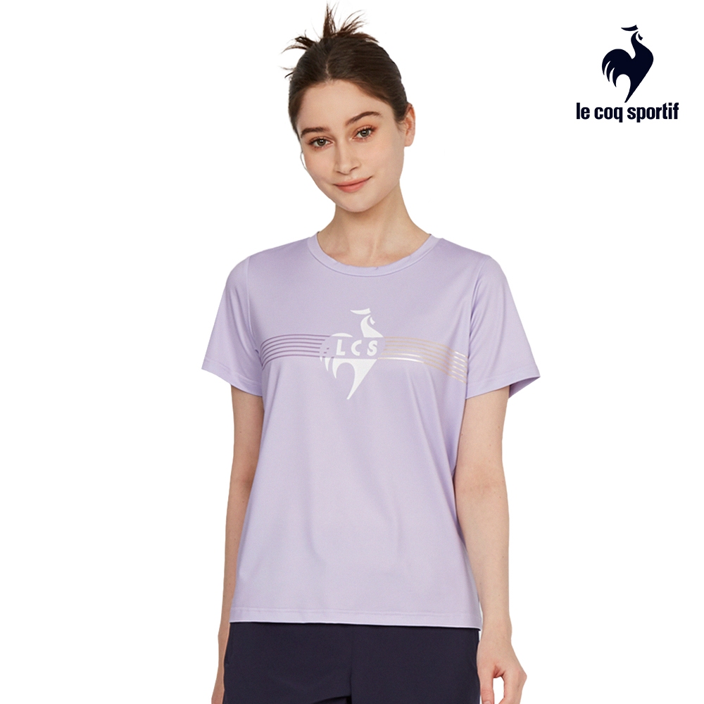 【LE COQ SPORTIF 法國公雞】運動TRAINING短袖T恤-女款-薰衣草紫色-LWT22601
