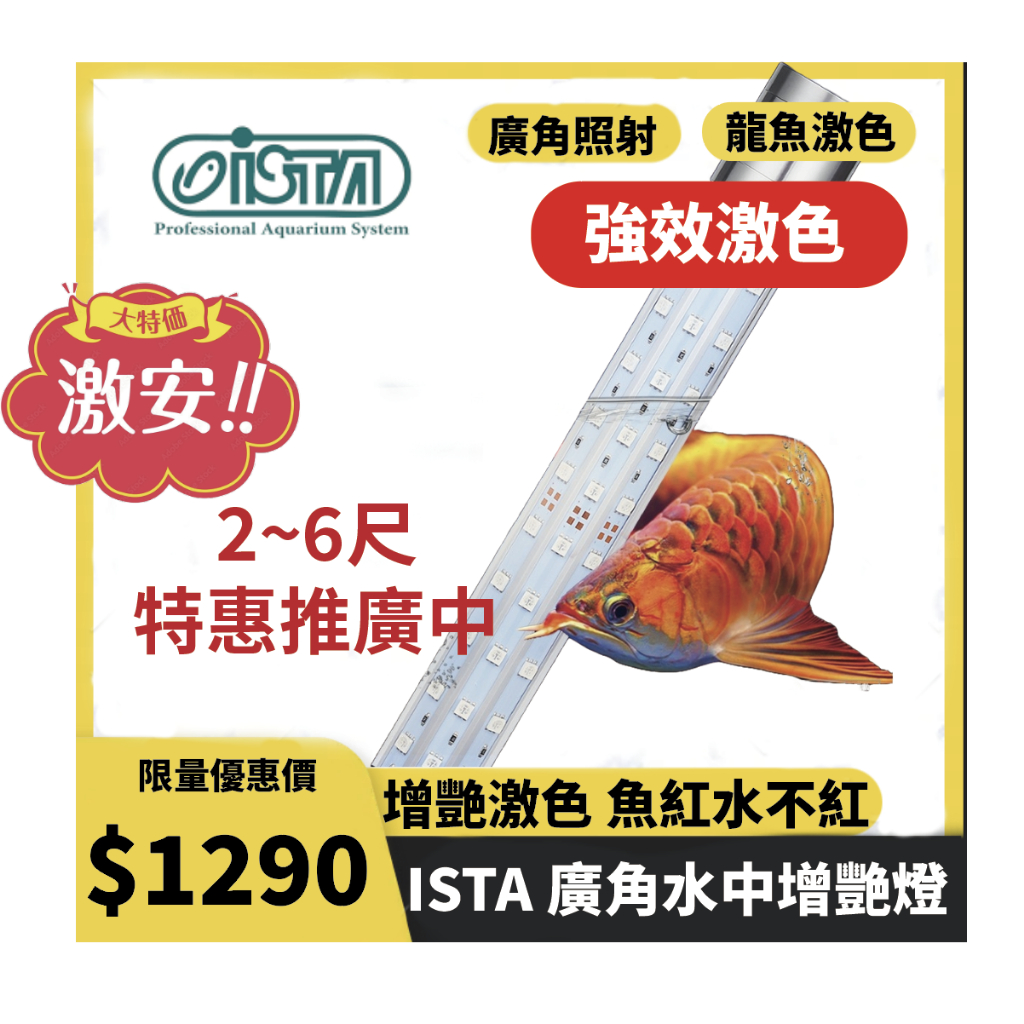 ISTA 伊士達 水中增豔燈 2尺 3尺 4尺 5尺 6尺 廣角 紅龍/血鸚鵡/七彩/金魚/羅漢 水中燈/艾諾芬/艾諾分