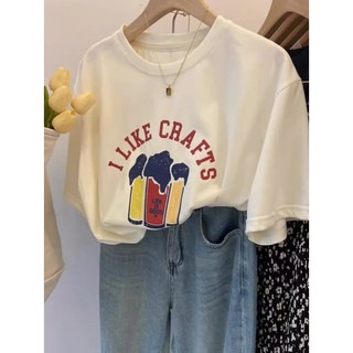 T-shirt I like crafts beer Áo T-shirt 大尺碼啤酒印花短袖 เสื้อยืด