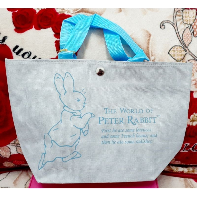 全新未使用 PETER RANBIT 英國 比得兔 彼得兔 精緻包包 環保袋 便當袋 收納袋 手提袋 購物袋 (釦子)