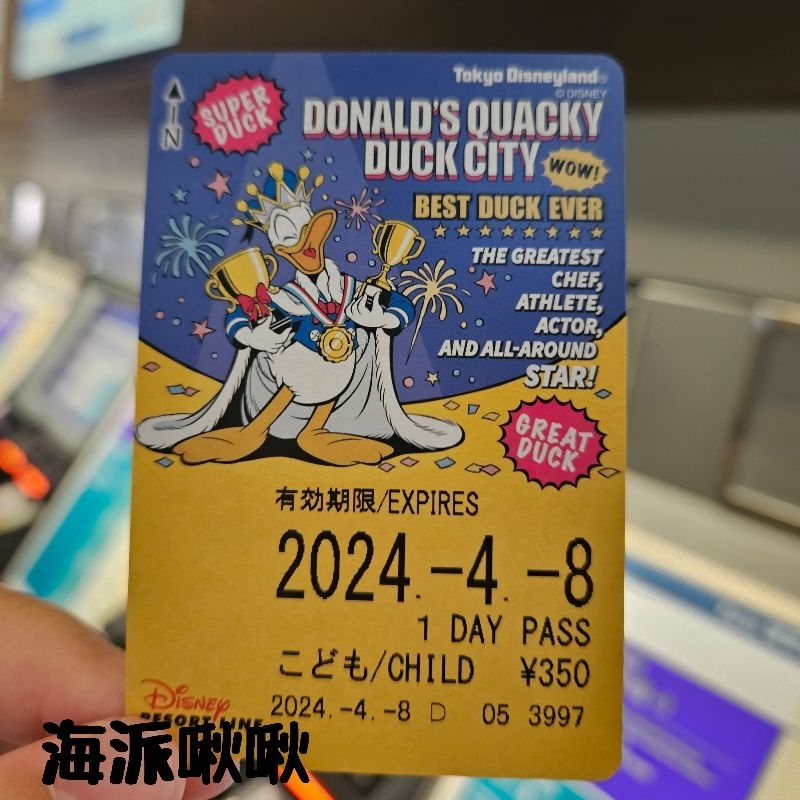 ✅️有貨🈶️刷卡發票 日本東京迪士尼樂園 唐老鴨呱呱城市 收藏車票