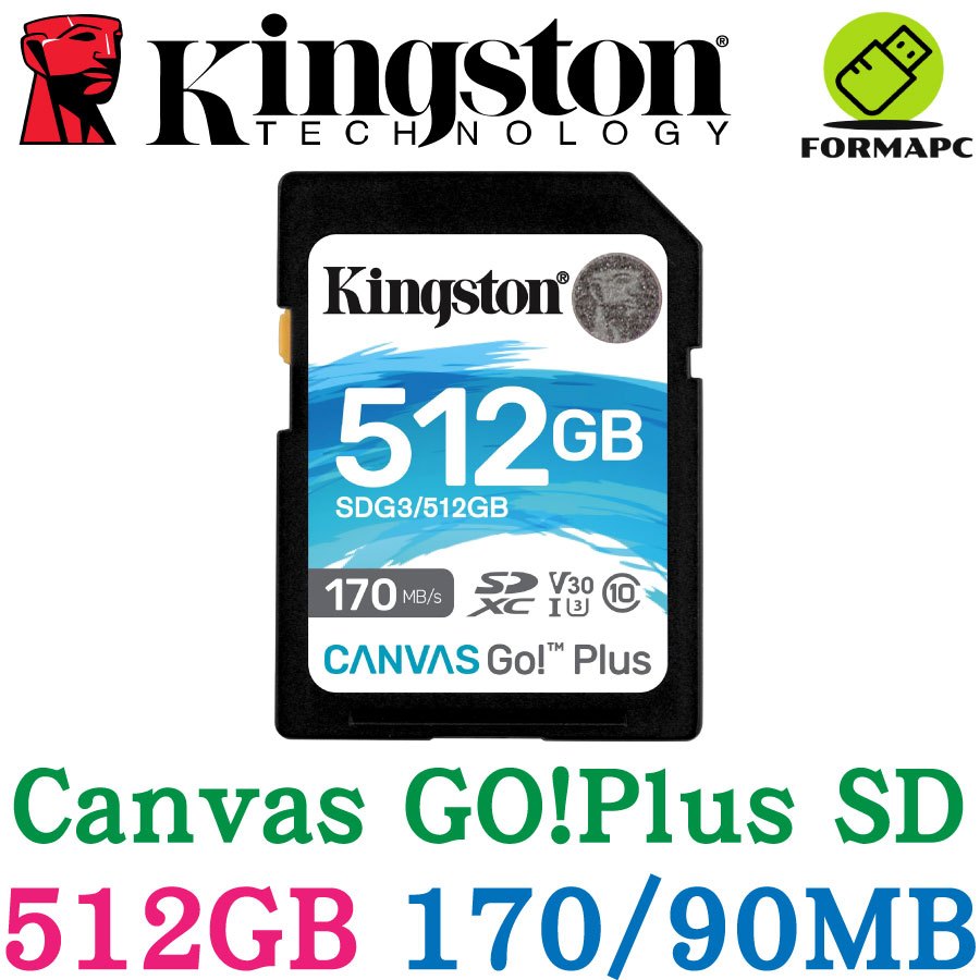 Kingston 金士頓 Canvas Go!Plus SD SDXC 512G 512GB 高速記憶卡 SDG3