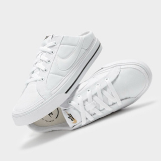 二手 Nike白色帆布懶人鞋 DB3970-100