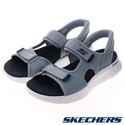 【SKECHERS】健走系列涼拖鞋 瞬穿舒適科技GO WALK FLEX SANDAL-229210GYNV-藍灰\男