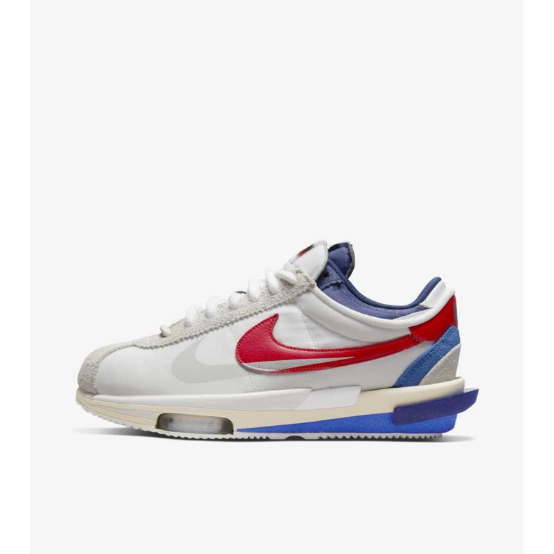 『B&amp;A 潮流商品』SACAI × NIKE ZOOM CORTEZ 阿甘經典紅藍US9.5 (DQ0581100)