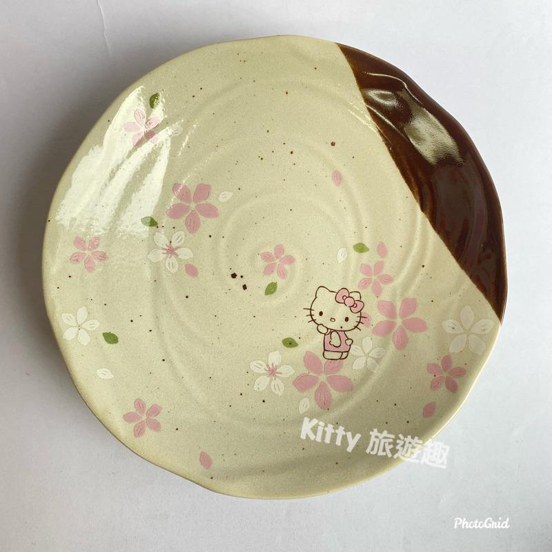 [Kitty 旅遊趣] Hello Kitty 美濃燒盤子 大盤 大圓盤 凱蒂貓 櫻花 日本製 收藏