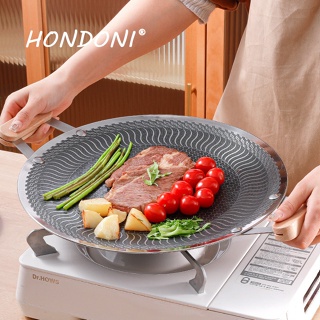 HONDONI 新款316韓式不銹鋼不沾烤盤 燒烤盤 煎烤盤 卡式爐電磁爐烤盤(BBQ全配)