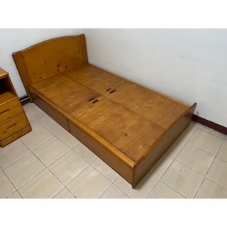 盡其用二手家具生活館 揚龍二抽實木三尺半單人床架/多利單人床架/3.5尺單人床架 自取價4800