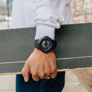 []錶子$行頭[] CASIO 卡西歐 G-SHOCK 街頭潮流 尼龍錶帶 雙顯電子錶-黑(GA-700BCE-1A)