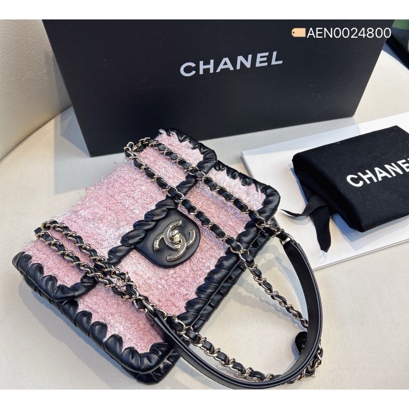 Badie Lovely 二手精品包包❤️‍🔥 Chanel 22p粉色毛呢豆腐包 香奈兒包包 時尚 精品 高級