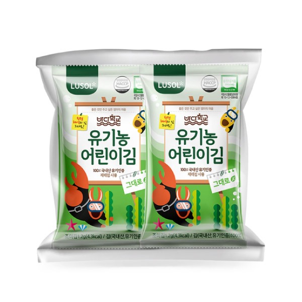 韓國 LUSOL 幼兒烘烤海苔10入/包-無鹽|9個月以上適用【麗兒采家】