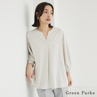 Green Parks 涼爽觸感船領抓褶上衣(6A42L1C1630)