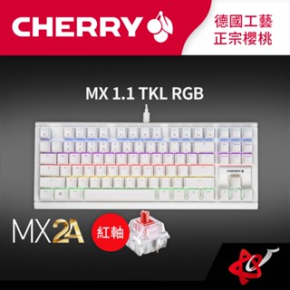 Cherry MX 1.1 TKL RGB極光 MX2A 機械式鍵盤 雪白/黑曜 正刻紅軸 茶軸中文