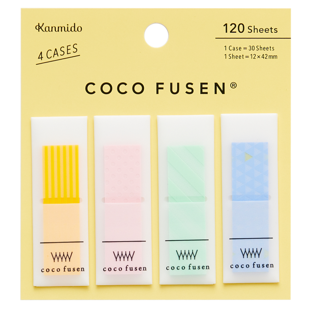 [現貨]Kanmido coco fusen -Pattern黃-M(CF-2001) 攜帶式標籤貼 日本甘美堂 便利貼