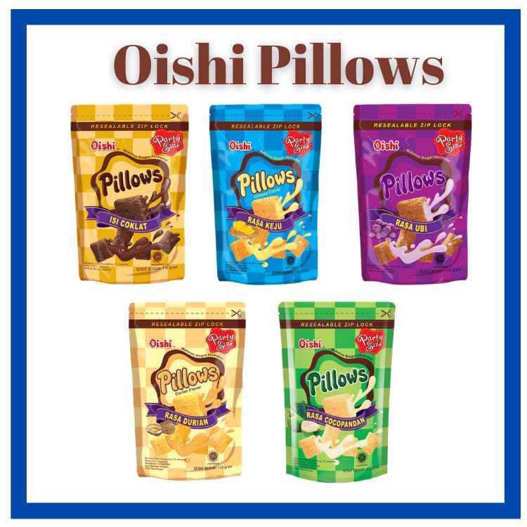 【嚴選SHOP】Oishi Pillows 爆漿 枕頭餅乾 巧克力 起司 紅薯 榴槤 椰子 枕頭造型餅乾【Z410】