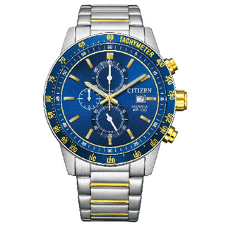 CITIZEN星辰錶 CHRONOGRAPH AN3684-59L 碼錶計時都會時尚不鏽鋼腕錶 藍 44mm