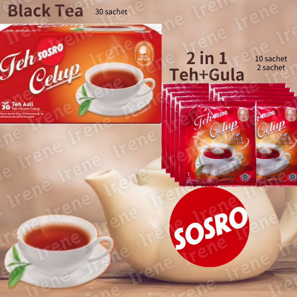 🇮🇩印尼SOSRO Teh Celup Teh Botol  2in1(Teh+Gula) 紅茶包 茉莉紅茶