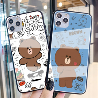 iphone 15promax 15plus 15pro 14pro 13 12 11 XS XR 藍色布朗熊玻璃手機殼