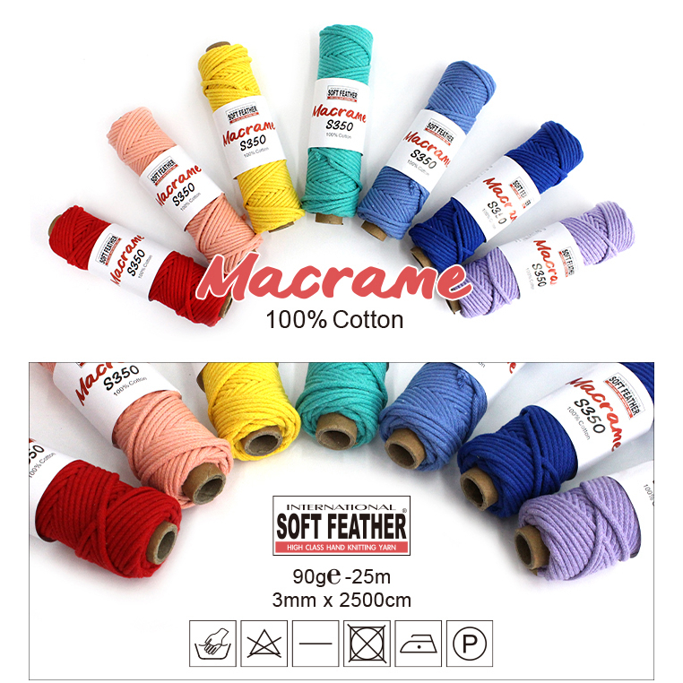 【非織不可】歐洲SOFT FEATHER-3mm編結棉線-FYS350 手機掛繩 包心棉 手機吊繩