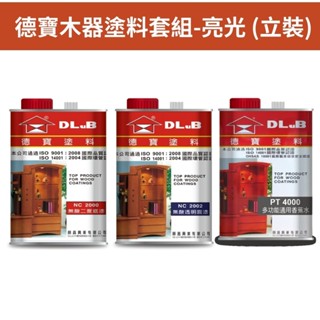 【正漆】德寶木器漆/護木漆 木器塗料套組 亮光/平光 立裝組
