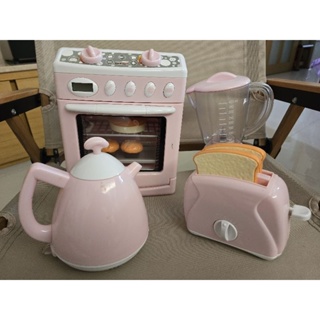 (二手) playgo 仿真廚房聲光玩具組 烤箱 果汁機 烤麵包機 茶壺 (烤箱聲光功能故障)