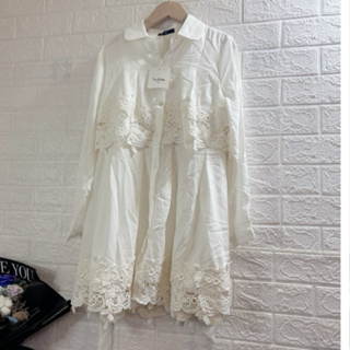 全新品牌白色襯衫蕾絲洋裝🎀氣質款