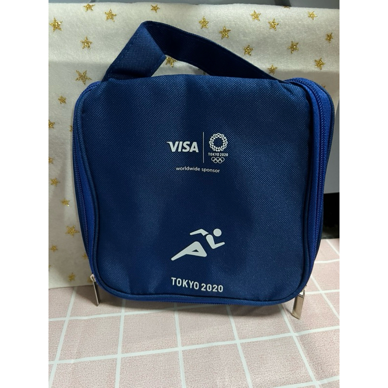 全新 TOKYO 2020年東京奧運主題 visa 旅行盥洗包 洗漱包 藍色 防潑水 旅行收納包 旅行用品 大容量