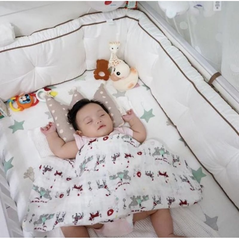 (二手極新）Lori's優質長版超厚嬰兒床圍 - 深咖啡色經典可拆式（床圍心1件 + 床圍套1件）