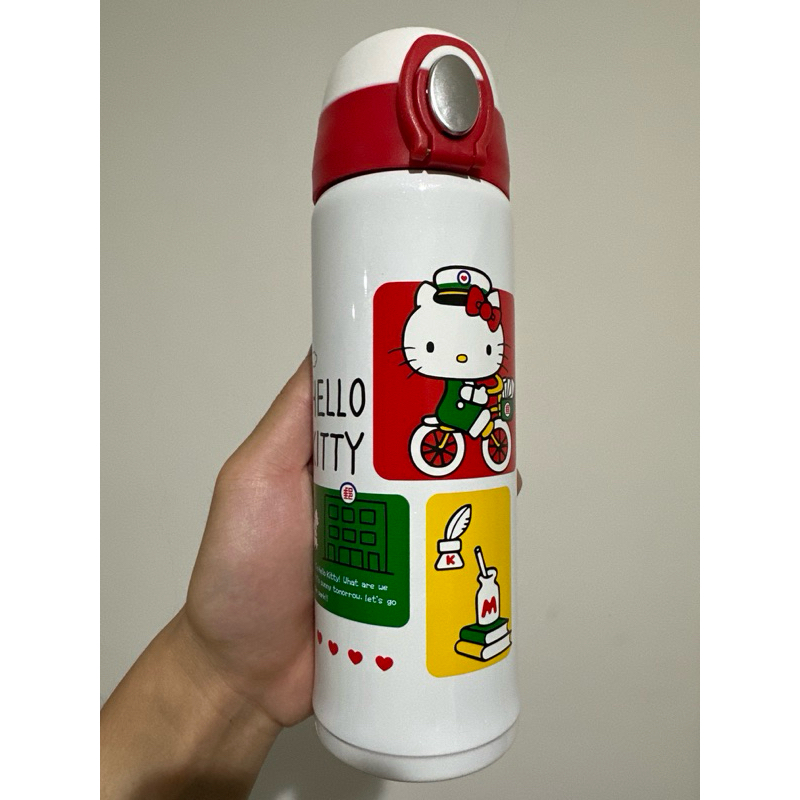 HELLO KITTY x 中華郵政 幸福保溫瓶（彈蓋款）（白色底）