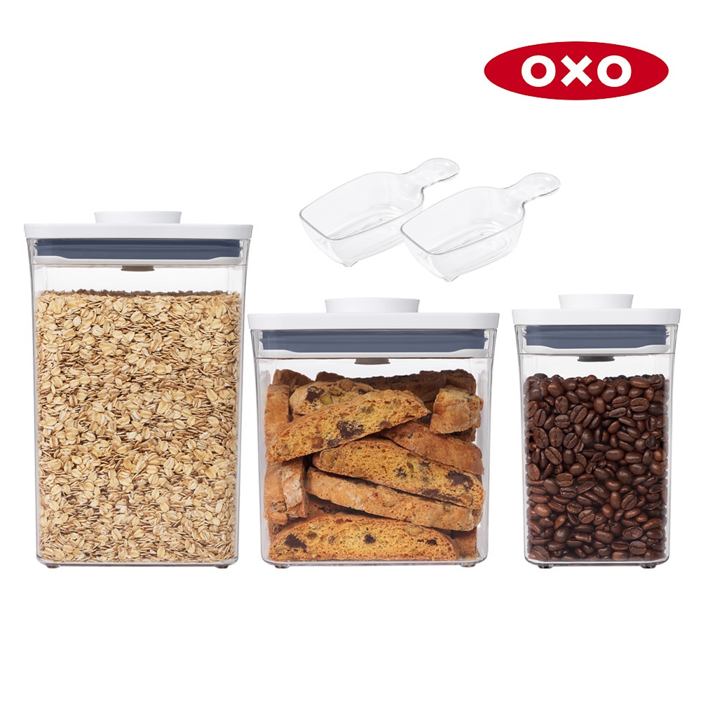 美國OXO POP 按壓保鮮收納盒8件組｜蝦皮獨家｜福利品(含蓋/配件)