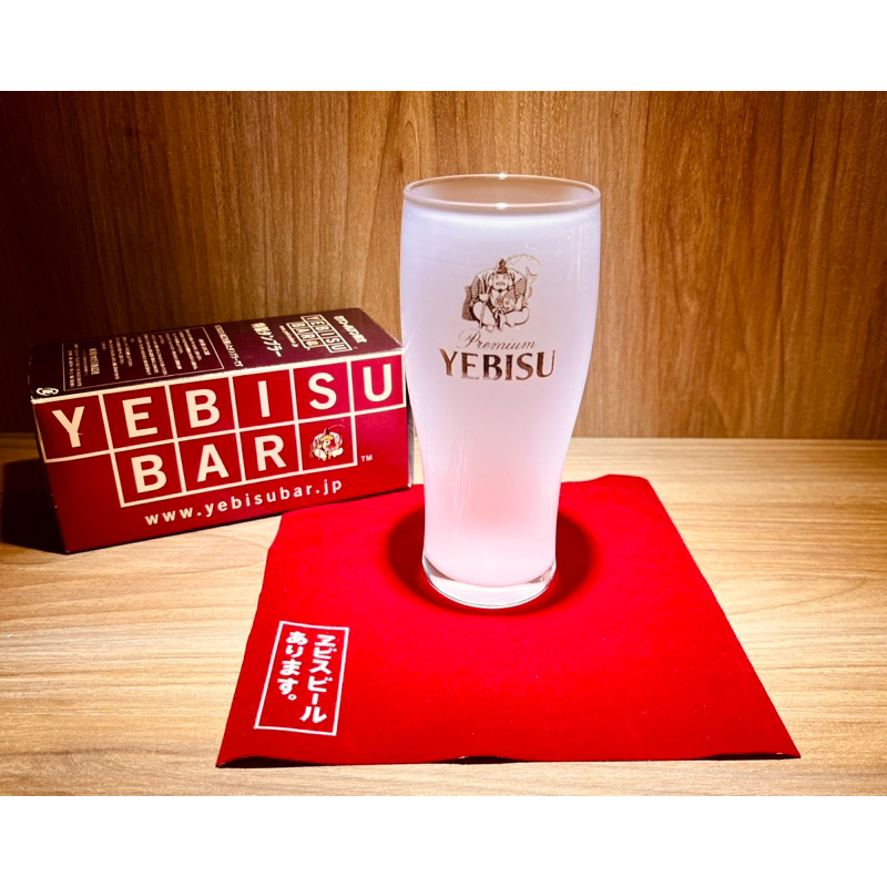 【 shower’s 】YEBISU 惠比壽啤酒 福神logo 特殊加工_霧面冰杯效果 啤酒杯 生啤杯 全新正品附盒