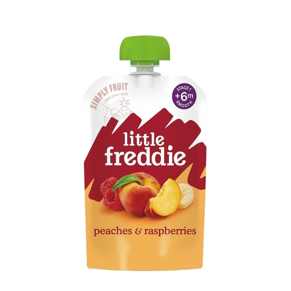 【英國 Little Freddie】6m+ 寶寶果昔 - 蜜桃蘋果香蕉覆盆莓 100g 寶寶果泥 / 副食品
