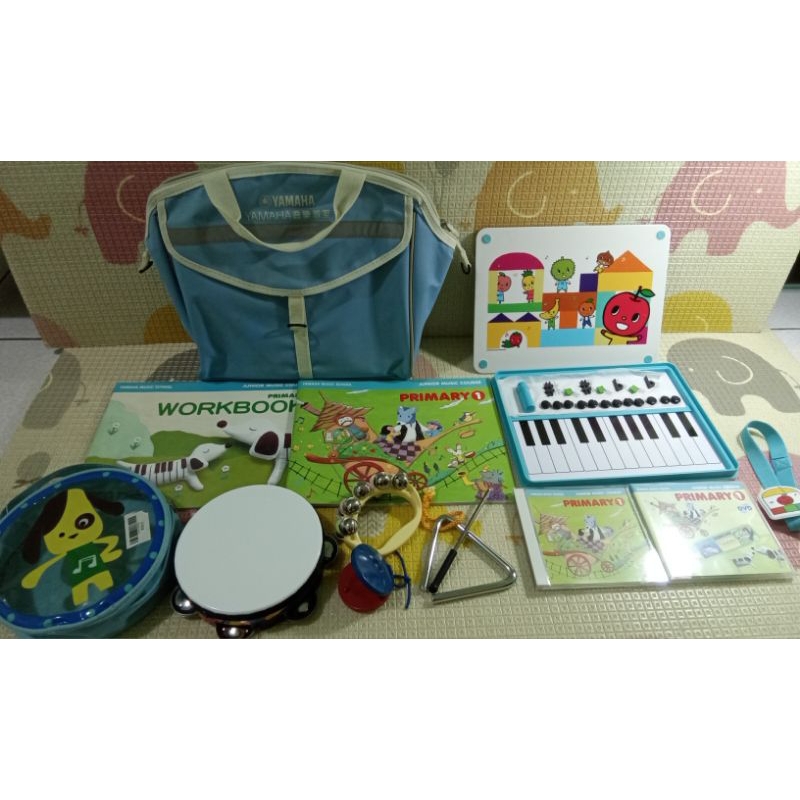 🎵山葉音樂教室幼兒班課本+CD+DVD+Yamaha書包+五線譜豆豆板+節奏樂器包