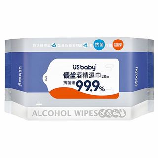 US BABY 優生 超厚型 酒精濕巾附蓋80抽／20抽／10抽x3包 抗菌 濕巾 酒精擦 【小三美日】D185444x