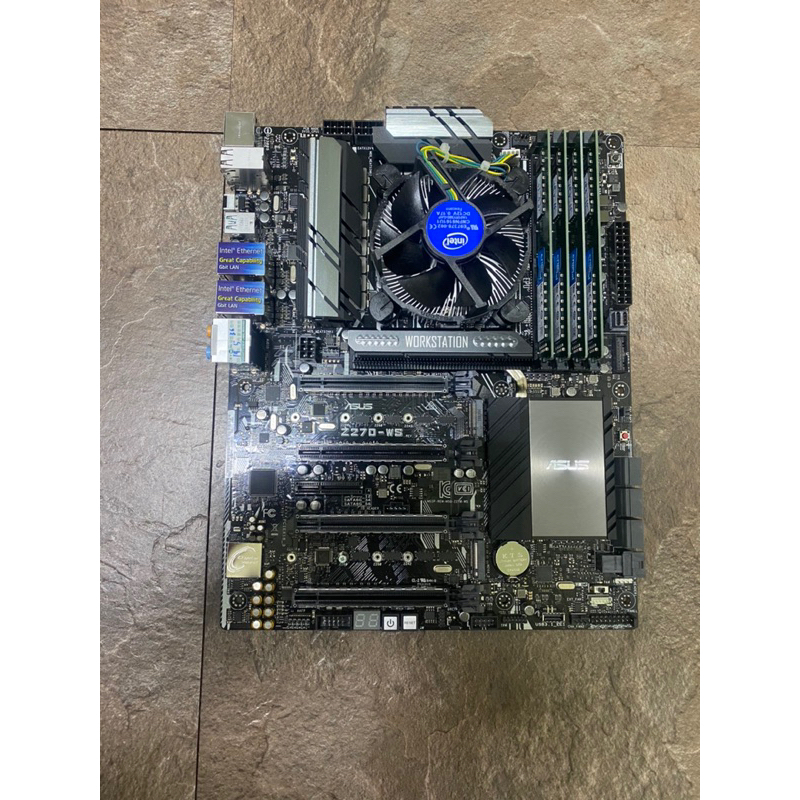 華碩 Z270-WS LGA 1151 +CPU i7-7700+64G DDR4+fan cpu . 功能完好無損無修