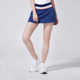 【adidas 愛迪達】深藍色休閒運動短裙L