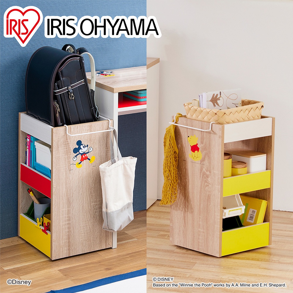 【新品預購】IRIS OHYAMA 迪士尼系列木質桌邊滑動收納櫃 WSW-280
