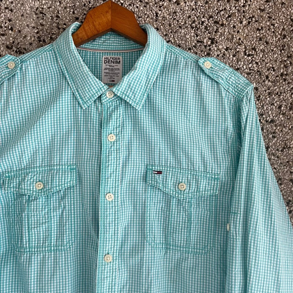 [Oldman Vintage]Tommy Hilfiger 襯衫 復古 長袖 古著 L號 T40