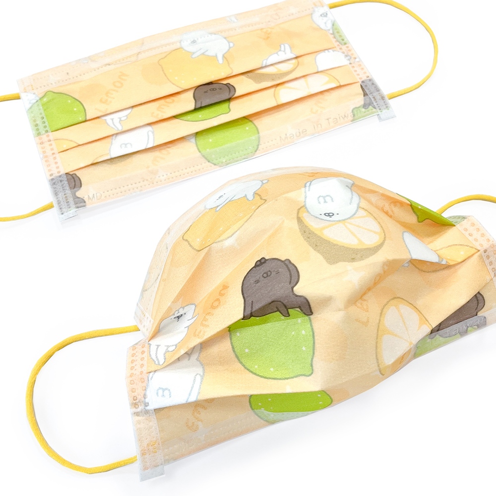【STYLISH X 醜白兔】黃檸檬 成人機能運動口罩 - 一盒15入 - MIT&amp;MD雙鋼印醫療級