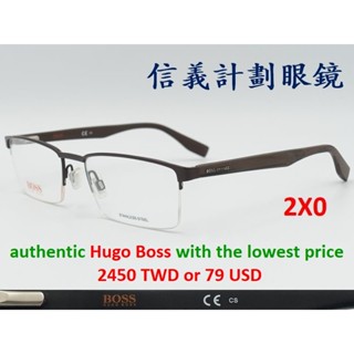 信義計劃 眼鏡 Hugo Boss 0324 公司貨 半框 方框 金屬框 鼻墊 可配 抗藍光 eyeglasses