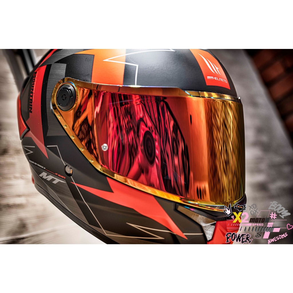 💟X2 Moto💟 MT Helmets® Thunder 4 SV 鏡片 電鍍片 電鍍紅
